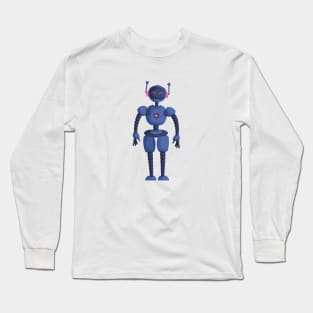 Cute girl robot dark blue Long Sleeve T-Shirt